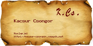 Kacsur Csongor névjegykártya
