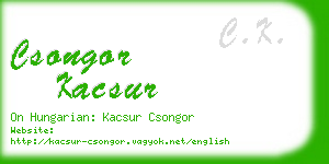 csongor kacsur business card